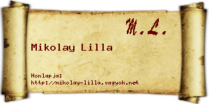 Mikolay Lilla névjegykártya